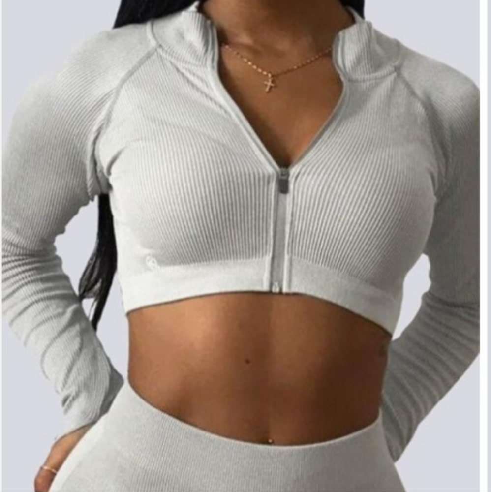 Workouts by Katya Grey Crop Top